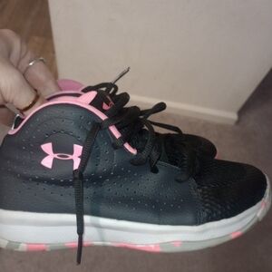 Under Armour Kids' Black Sneakers with Pink Highlights